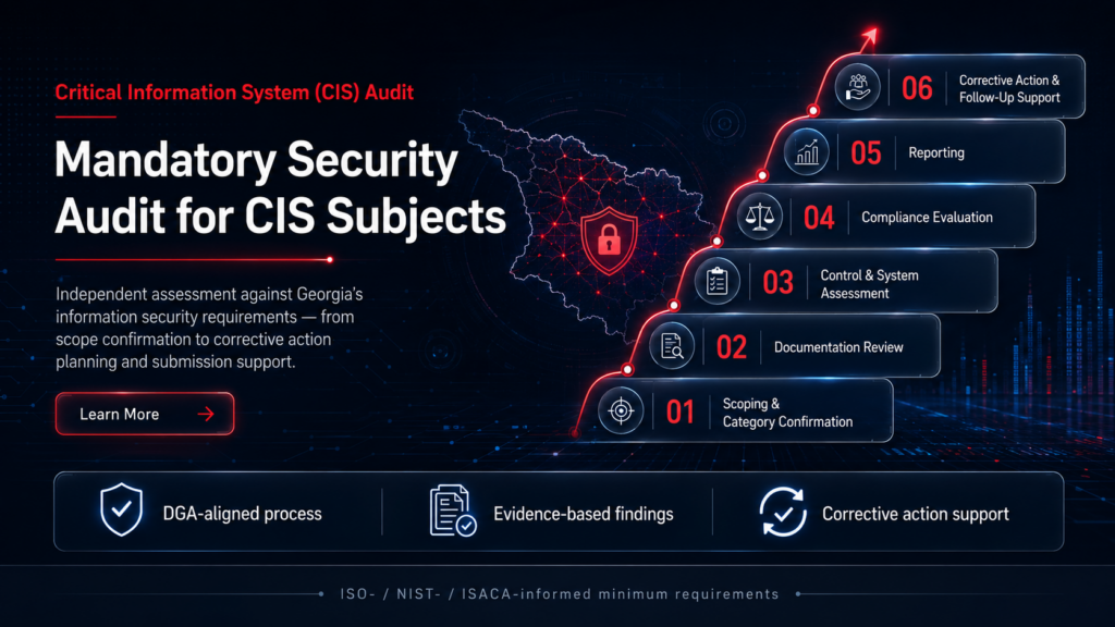 Mandatory information security audit in Georgia for Critical Information System subjects - DGA-aligned six-step process